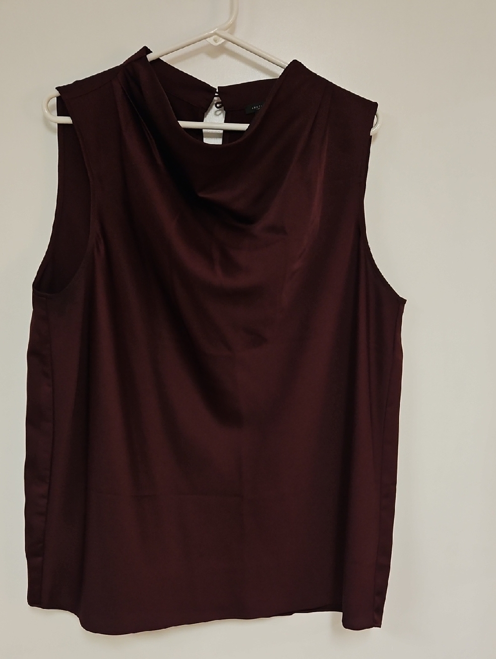Ann Taylor Factory Sleeveless Cowl Neck Top in Burgundy